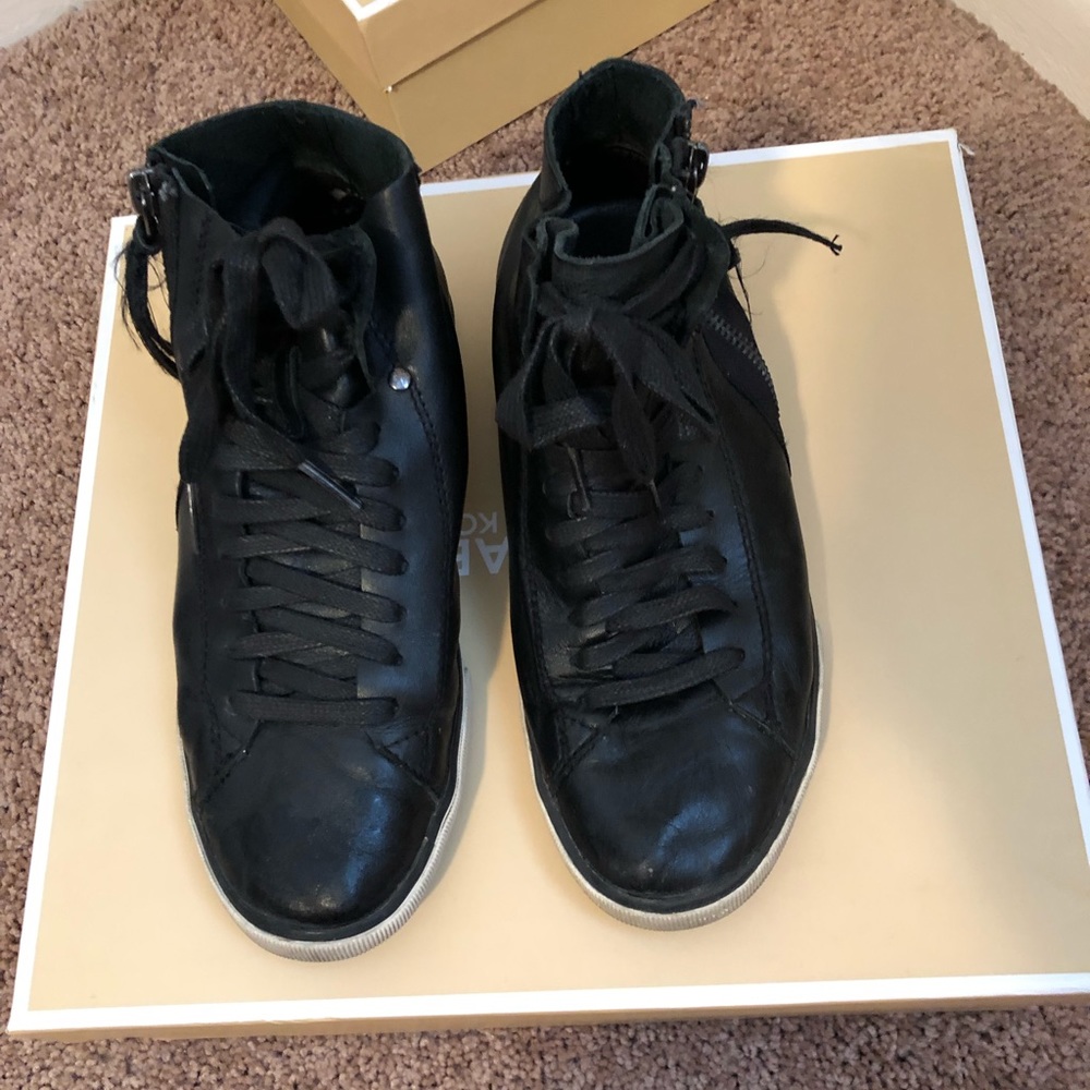 Diesel leather lace up sneakers